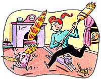 American Humor: Humorous Fireplace Lighting Hazards Image